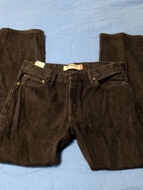 Levi's Straight Fit Black Corduroy Jeans